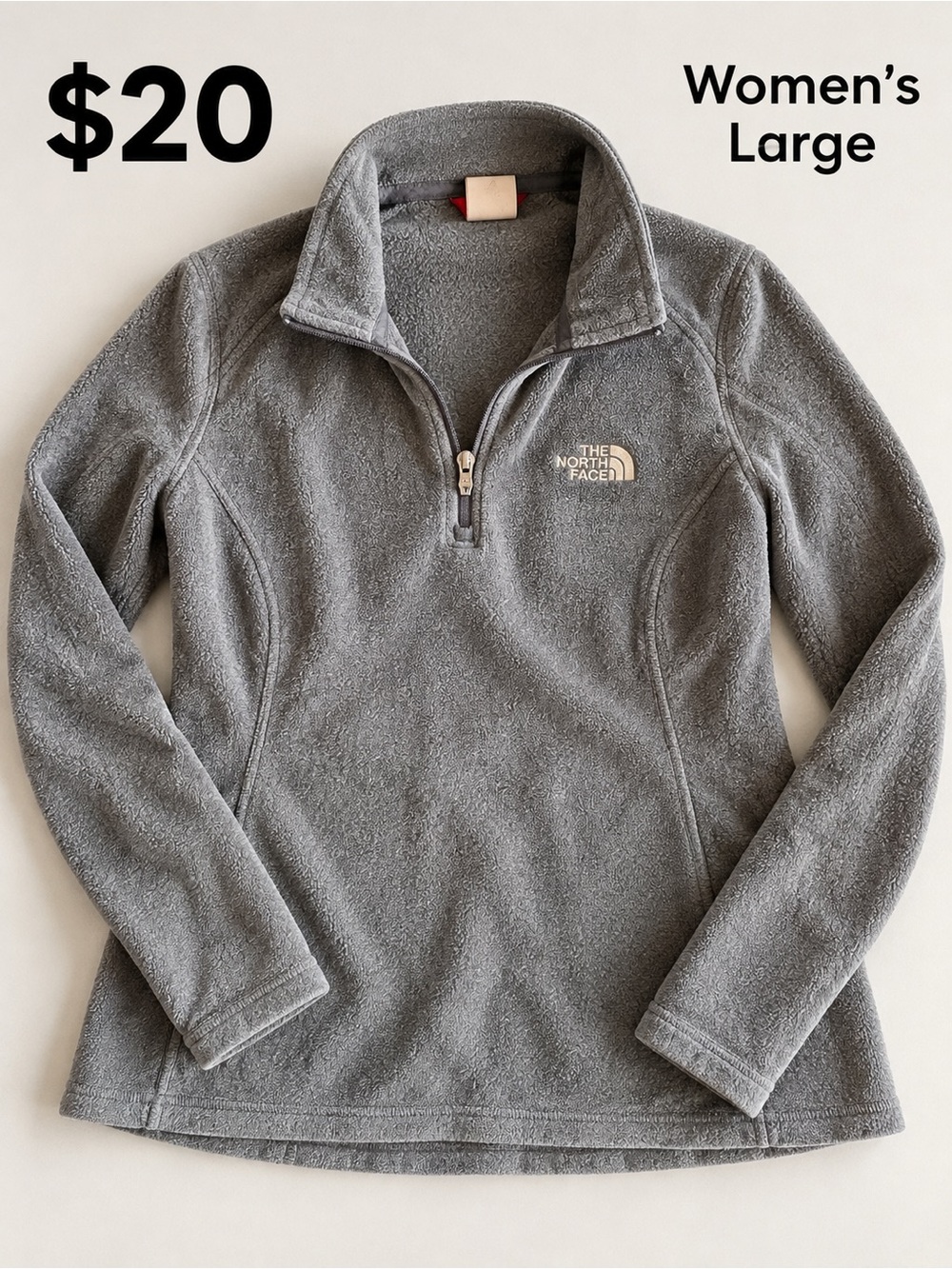 The North Face Women's Gray Half-Zip Fleece Pullover